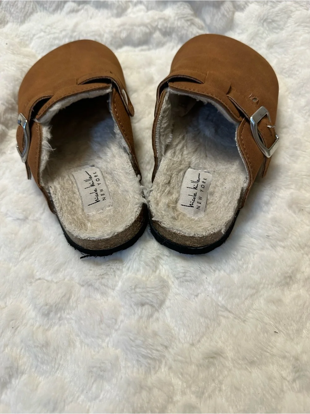Nicole Miller Kids Faux-Fur Lined Slip-On Clog in Chestnut Brown